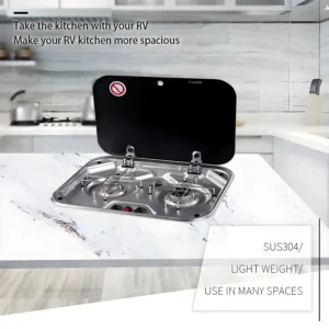 2-Burner Stainless Steel Cooktop with Cover